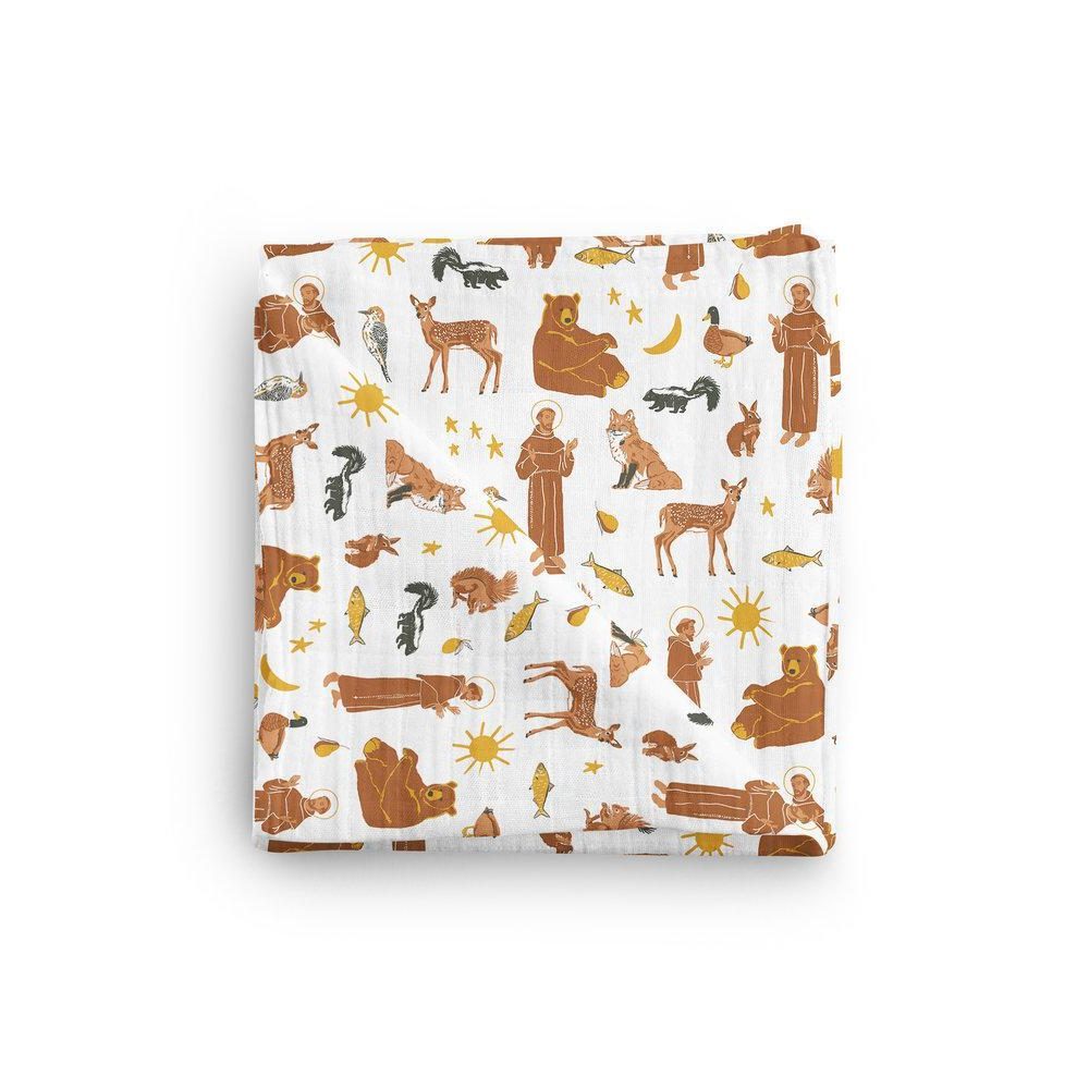 St Francis Muslin Swaddle Blanket SQ55755100 Be A Heart