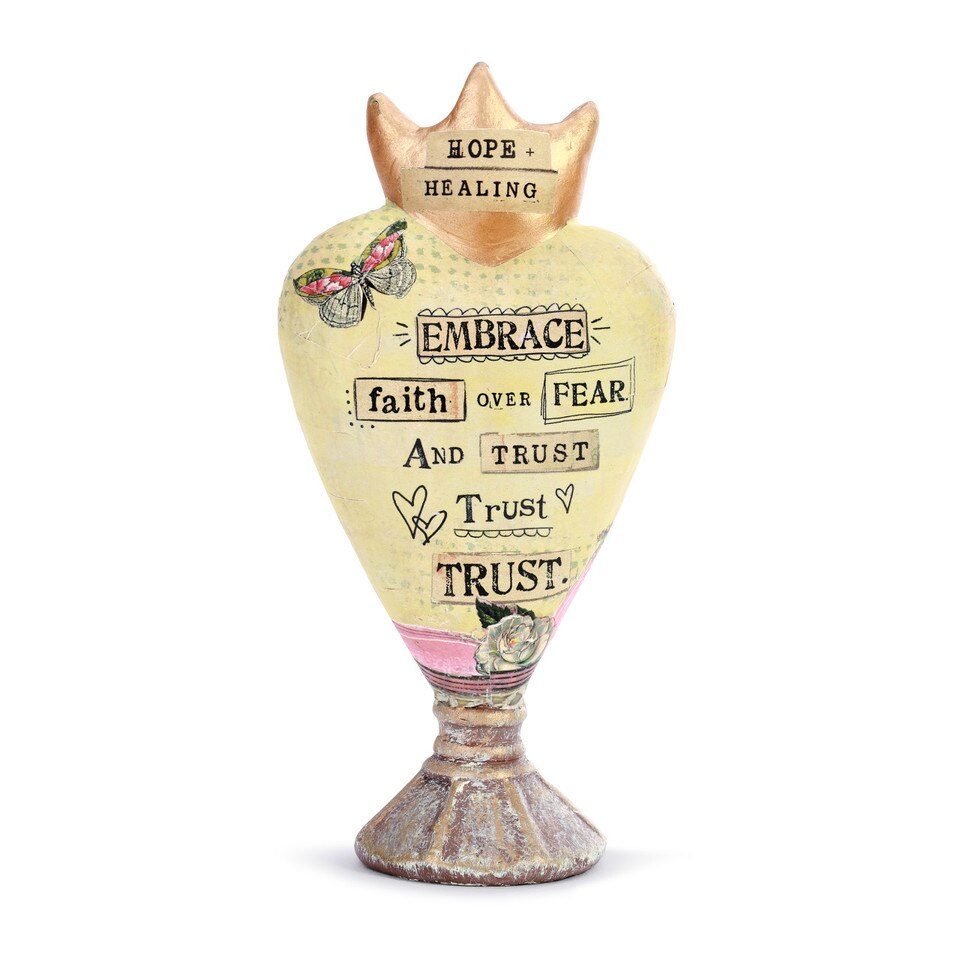 Hope Healing Embrace Faith Over Fear heart Demdaco