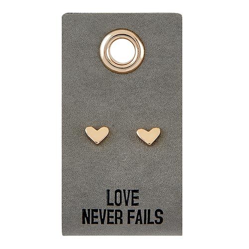 Love Never Fails Heart Earrings G4117 Faithworks
