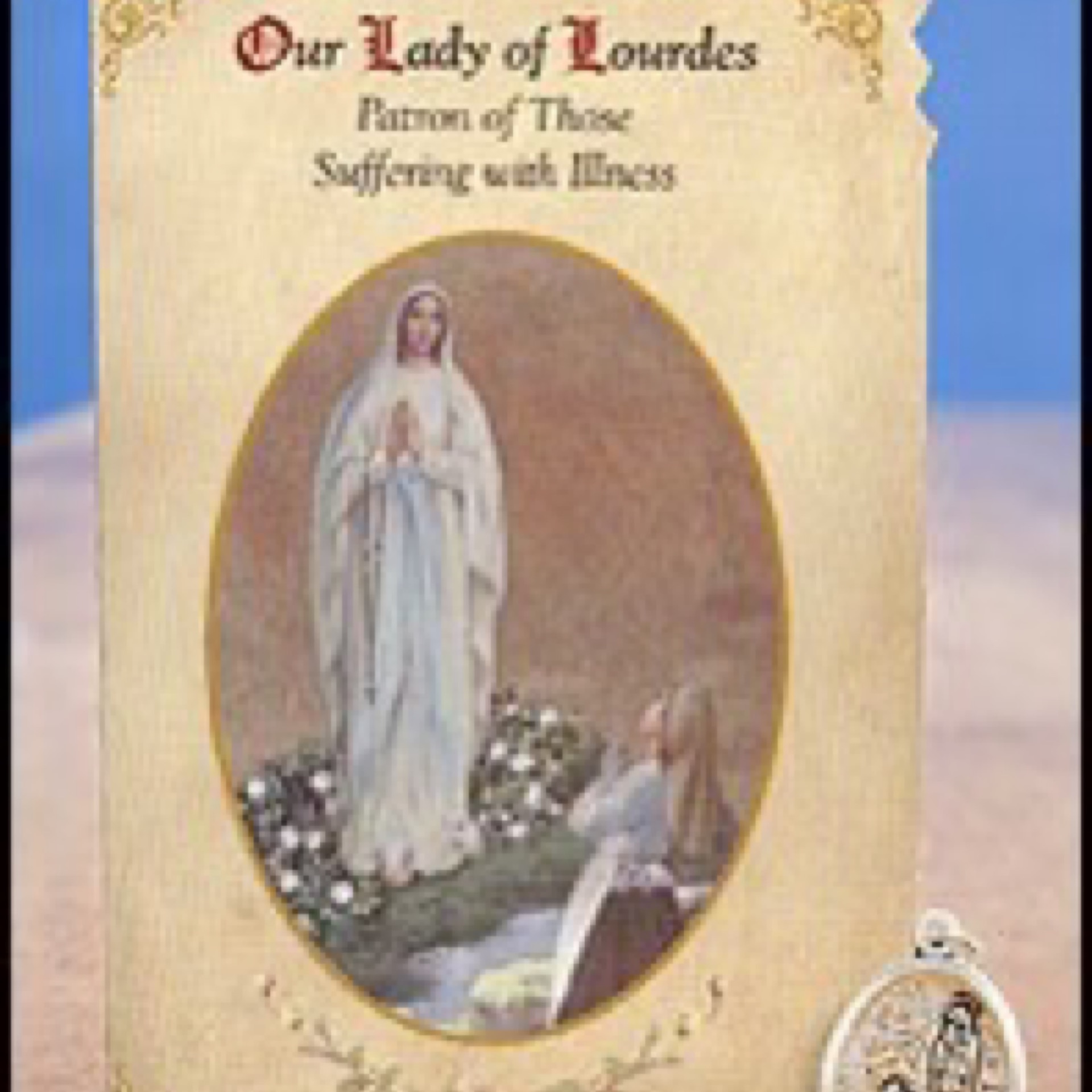 Our Lady Of Lourdes Medal Holy Card MC014