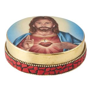 Sacred Heart Round Rosary Case G4777
