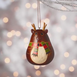 Little Antler Reindeer Gourd Ornament Serrv 73092