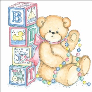 Bear With Beads Gift Enclosure Card LEN42 It Takes Two