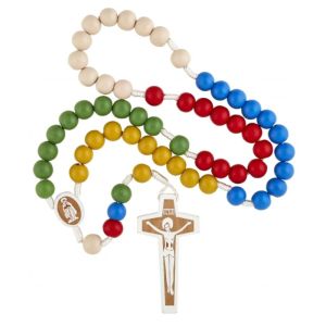 Laser Engraved Wood Kid Rosary YS046