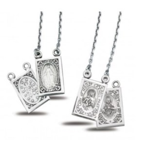 Sterling Silver Two Piece Miraculous Medals HMH SC3121