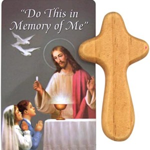 Do This In Memory Of Me: Hand Held Cross & Prayer Card G1583