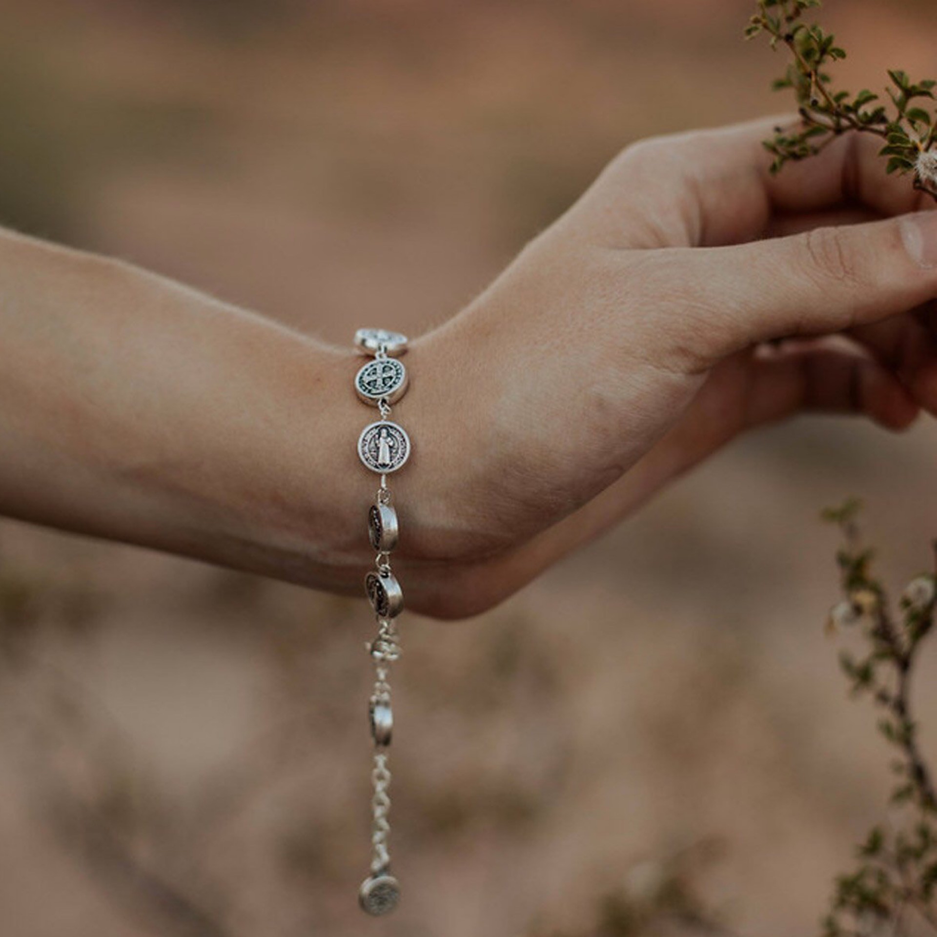 St Benedict Silver Link Bracelet MSMH 32033SL