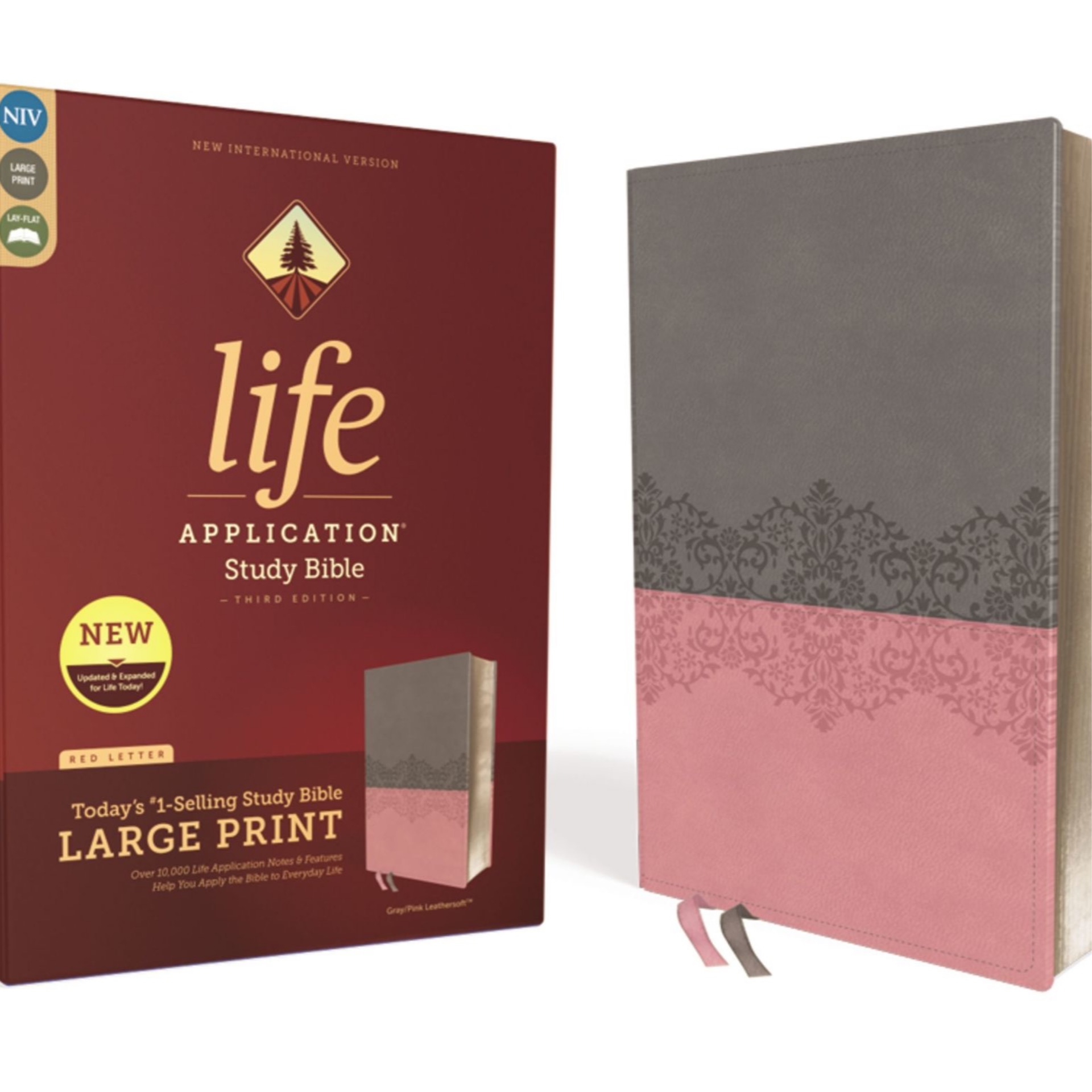 NIV, Life Application Study Bible, Gray/Pink