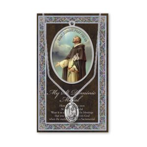 Saint Dominic Biography and Picture Folder with a Medal and a Chain Hirten 950-428