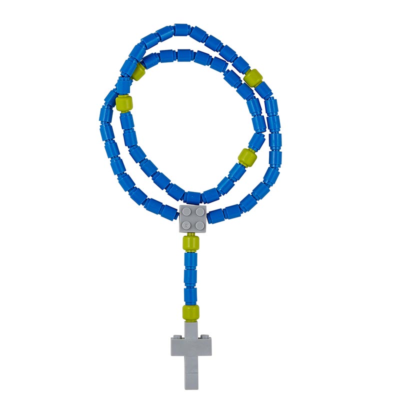 Building block rosary Blue & Green G4780