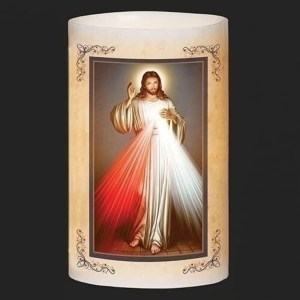 Roman Patrons and Protectors Divine Mercy LED Candle, 6-Inch Height