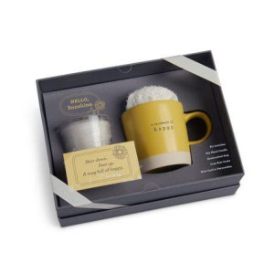 Demdaco A Moment of Happy Yellow and Gray 10.5 x 4 x 8 Inch Relaxation Gift Box