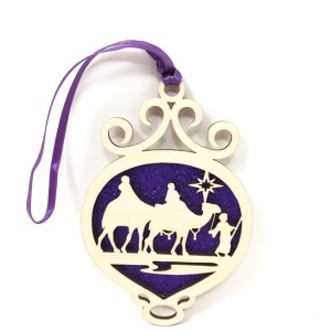 Wisemen Bulb Wooden Ornament