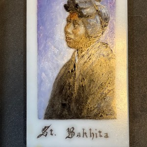 St Bakhita Marble Slab by Aumi Perry