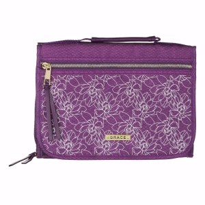 Medium Bible Cover Organizer Purple Floral Grace CA Gifts BBM678