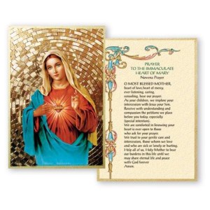 Heart of Mary Gold Foil Mosaic Wood Plaque 4x6 Hirten 46E-201