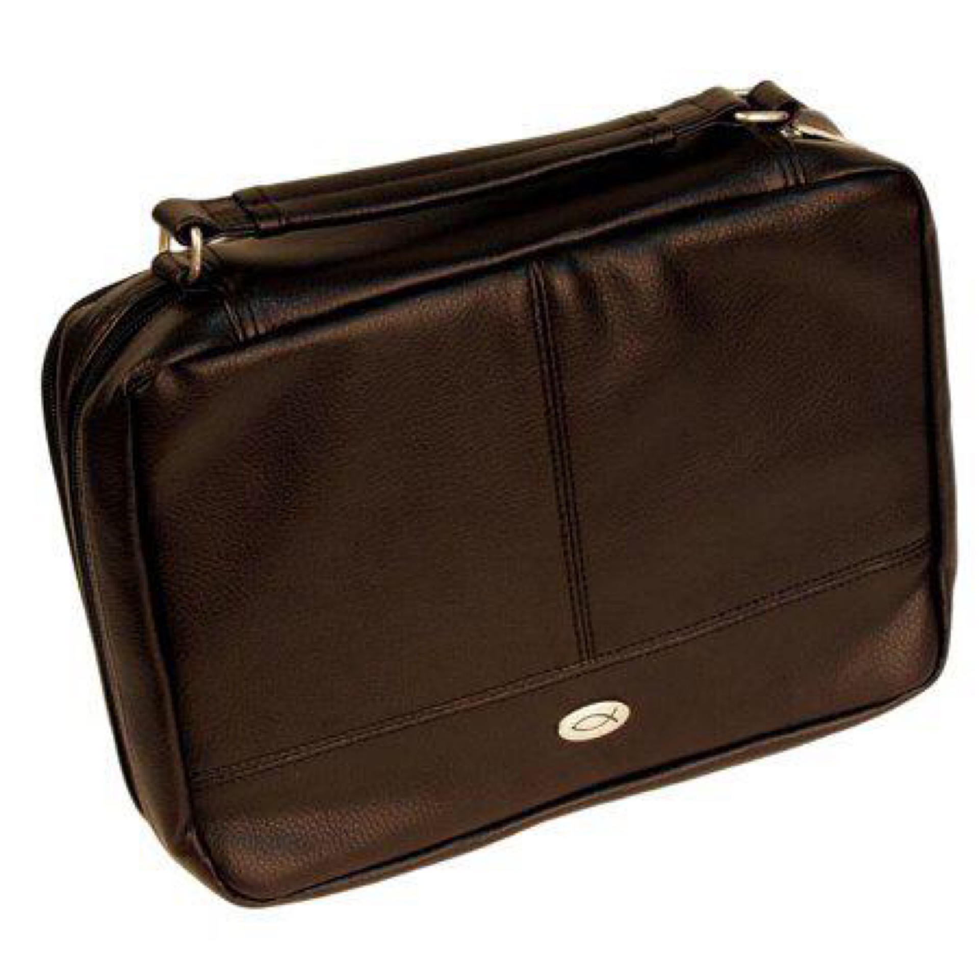 CA Gifts Brown Faux Leather Bible Cover organizer Case for Bible or Book w/Handle Large BBL457