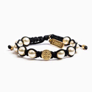 Blessings Bracelet Gold- Black- White Womens MSMH 20002WT