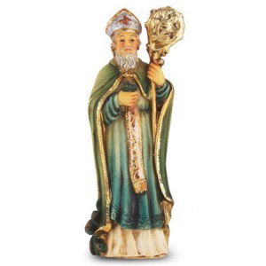 St Patrick Cold Cast Solid Resin 4” Statue Hirten 1735-640