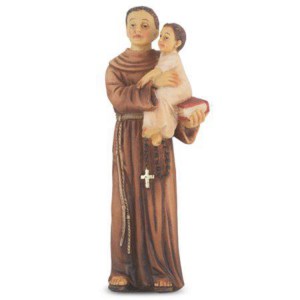 St Anthony Cold Cast Solid Resin Statue 4” 1735-300