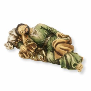 Hand Painted Resin Sleeping Saint Joseph 4” Statue Hirten 1735-639