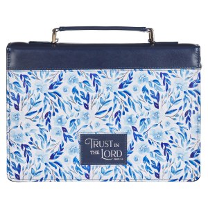 CA Gifts Vegan Leather Bible Cover for Women: Trust in The Lord, Blue BBL839