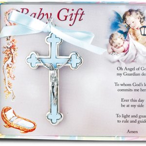 Baby Gift Crucifix Crib Cross Blue 2790-04