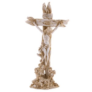 White Roses standing crucifix R1113