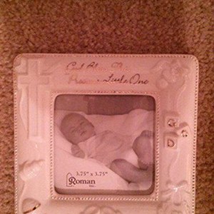 God Bless Porcelain Frame . 5.625 H x 5.625 D by Roman 40052