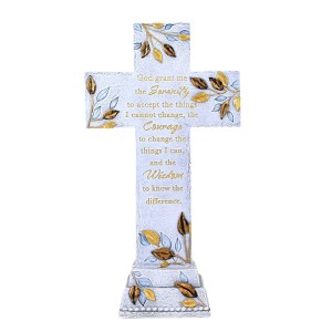 Roman Serenity Prayer Tabletop Cross  12.5-inch 14089