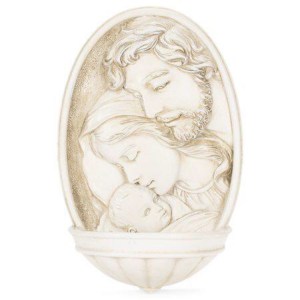 8” Holy Family Water Font Joseph's Studio by Roman 600511