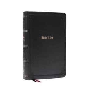 KJV Large Print Single-Column Bible, Personal Size with End-of-Verse Cross References, Black Leathersoft, Red Letter, Comfort Print (Thumb Indexed)