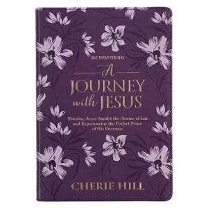 A Journey with Jesus 365 Devotions for Women, Purple Floral Faux Leather Flexcover by Cherie Hill DEV203