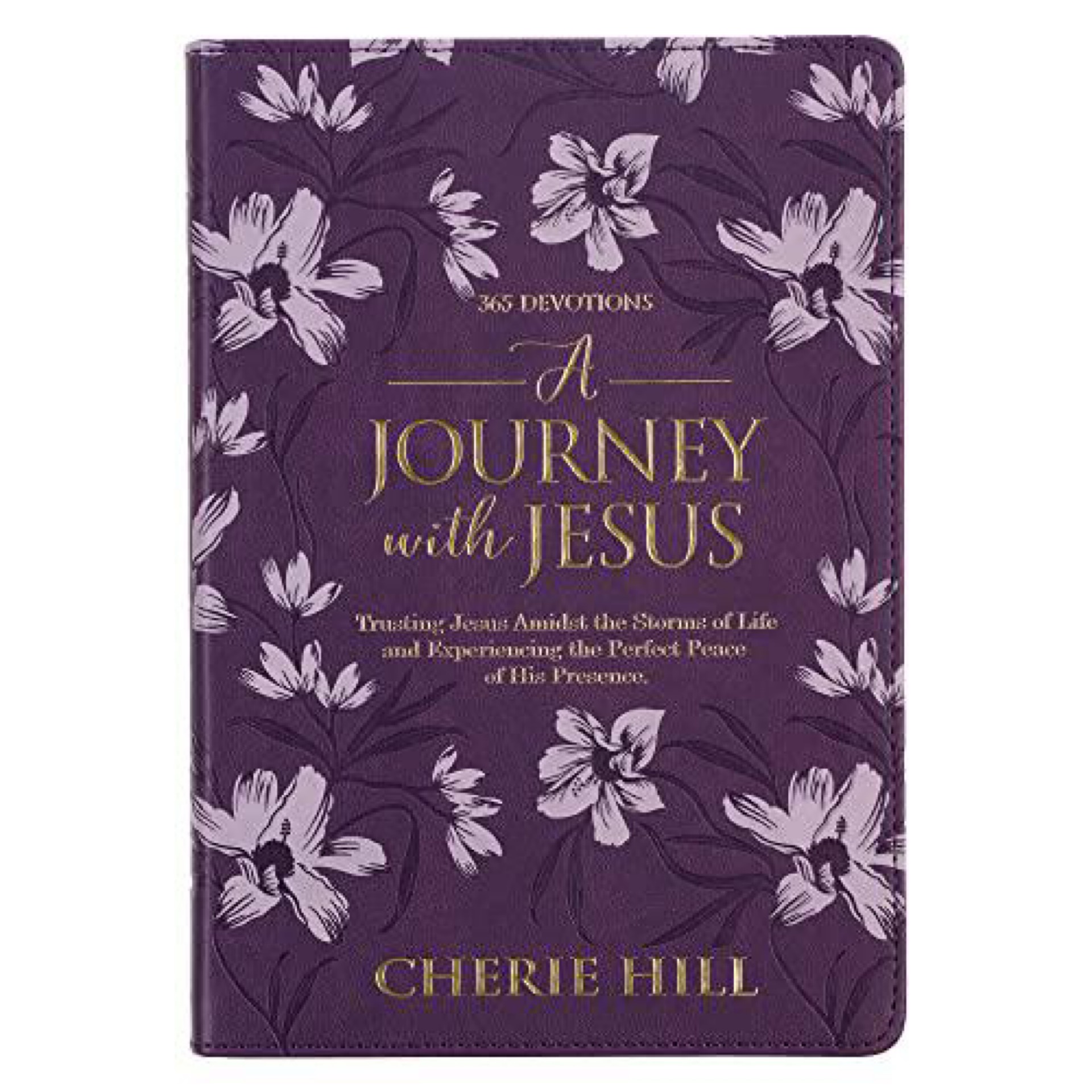 A Journey with Jesus 365 Devotions for Women, Purple Floral Faux Leather Flexcover by Cherie Hill DEV203
