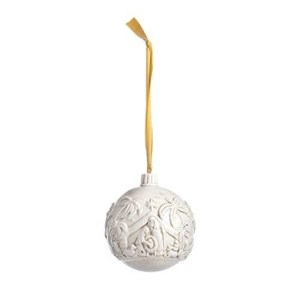 DEMDACO Christmas Journey Nativity Ball Ivory 3.75 x 4 Ceramic Holiday Ornament