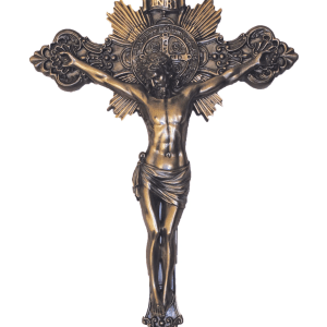 St. Benedict Crucifix in cold cast bronze 19" Goldscheider SR-77673