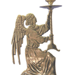 Angel Candle Holder in shiny brass 9.75" Made in Italy 589-L Goldscheider