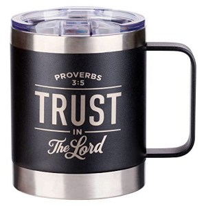 CA Gifts Trust in The Lord Stainless Steel Black Mug with Proverbs 3:5 SMUG231