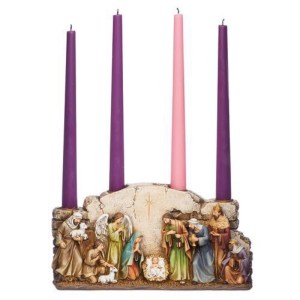 10.5 Multicolored Nativity with Arch Wall Candle Holder