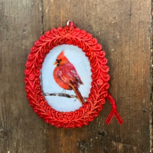 Cardinal Ornament by Aumi Perry