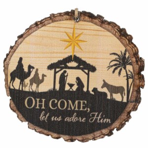 Ornament-Barky-Oh Come Let Us Adore Him/Nativity W/Wise Men ORN0031